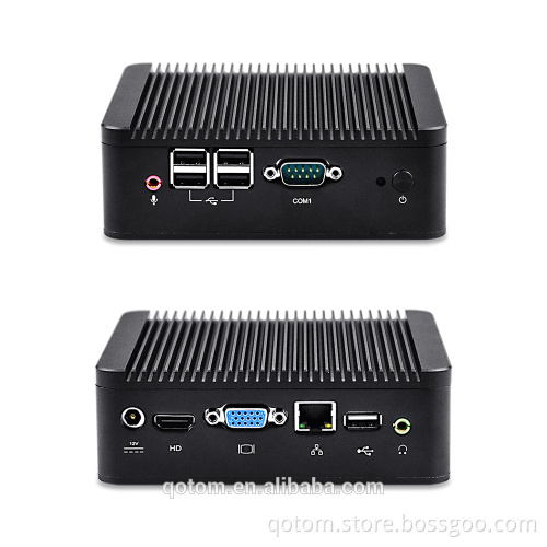 X86 Ununtu Fanless Mini PC, QOTOM -Q107N with Intel Celeron Processor 1007U ,Dual Core Win 10 Mini Computer Pfsense